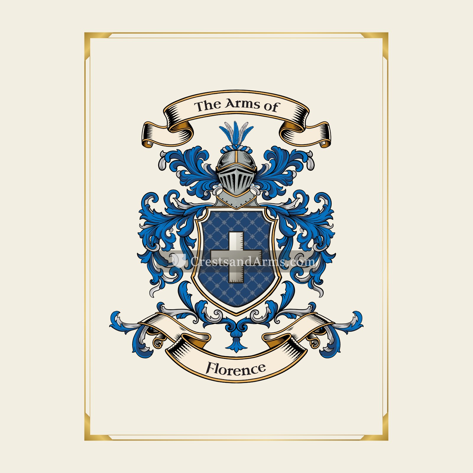 With gold border