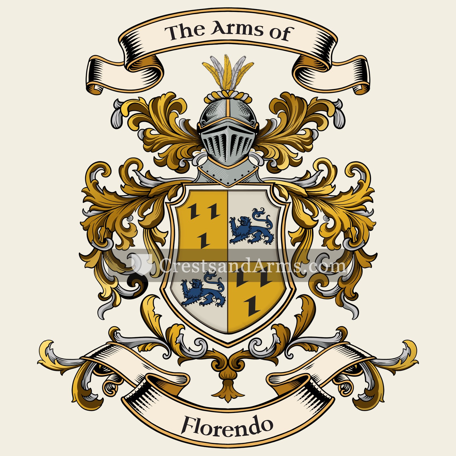 The Florendo coat of arms, drawn from the recorded blazon