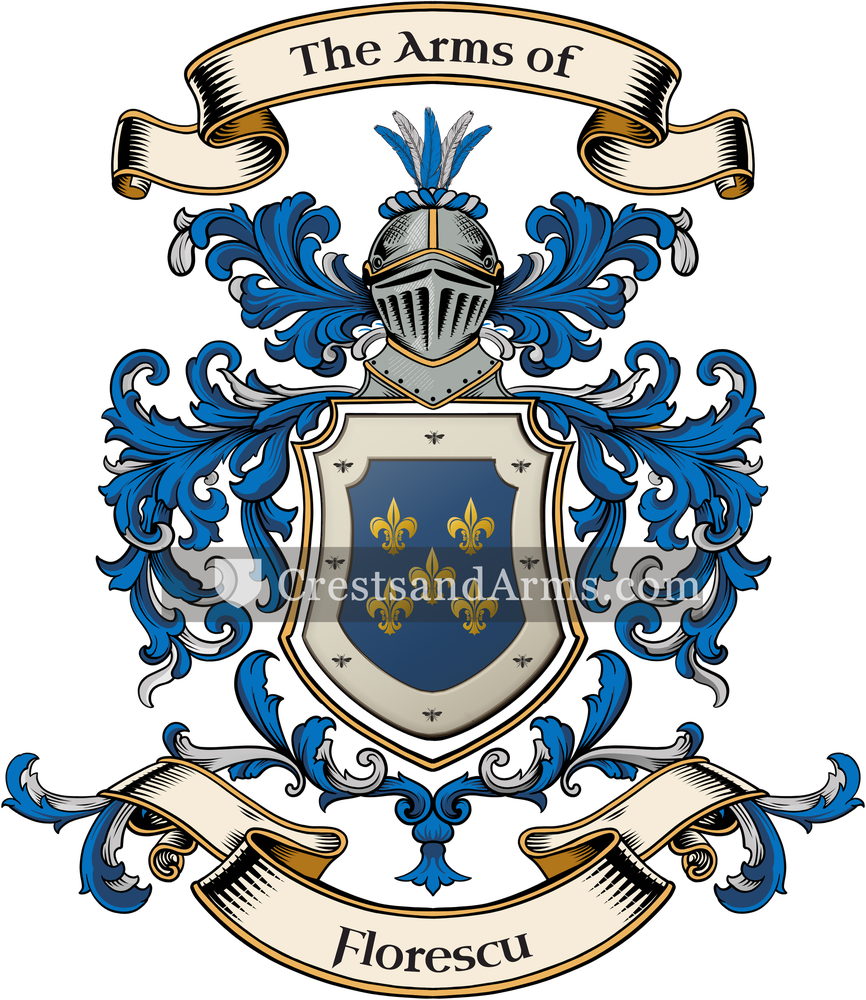 The Florescu coat of arms, drawn from the recorded blazon