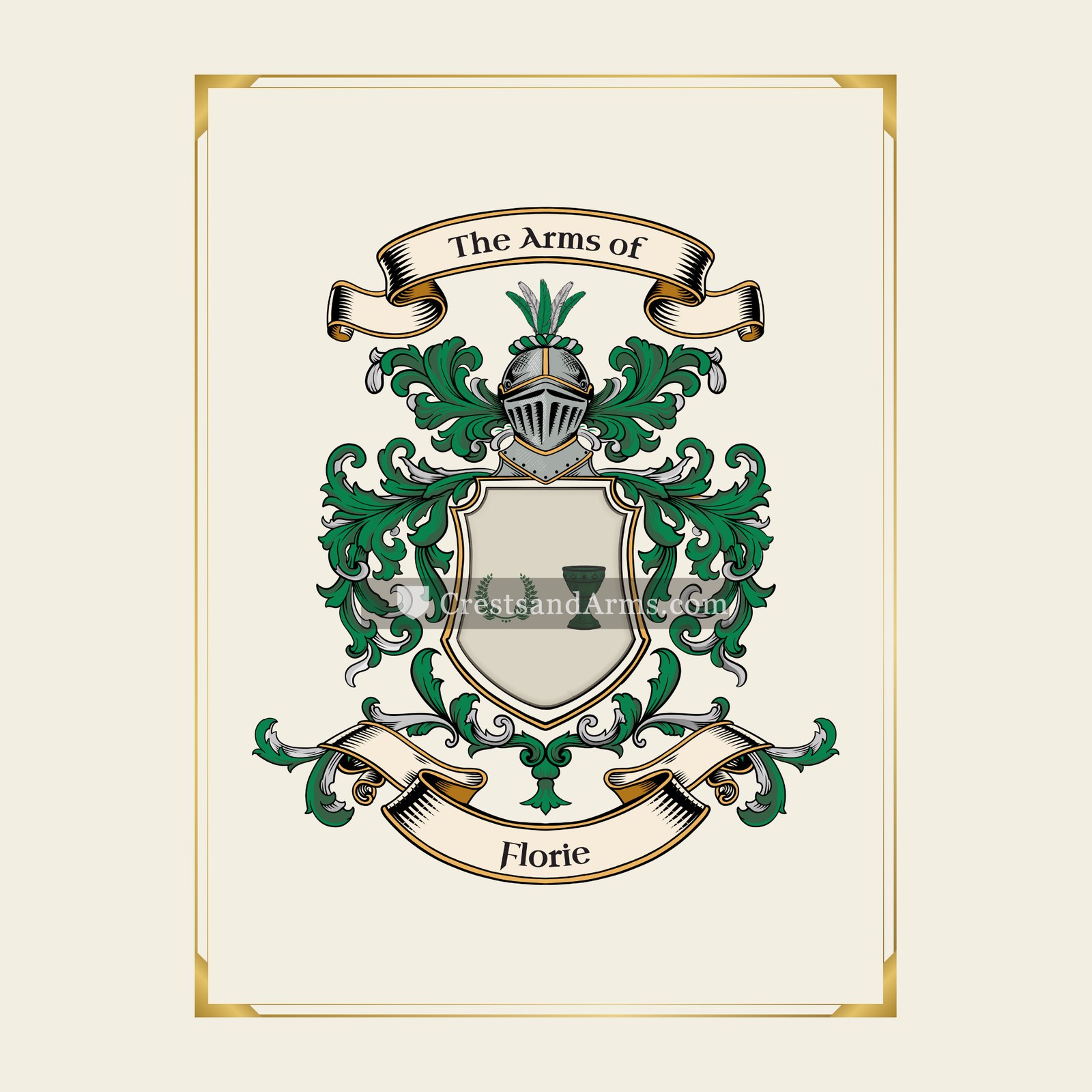 With gold border