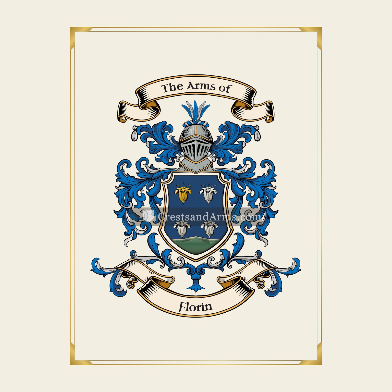With gold border