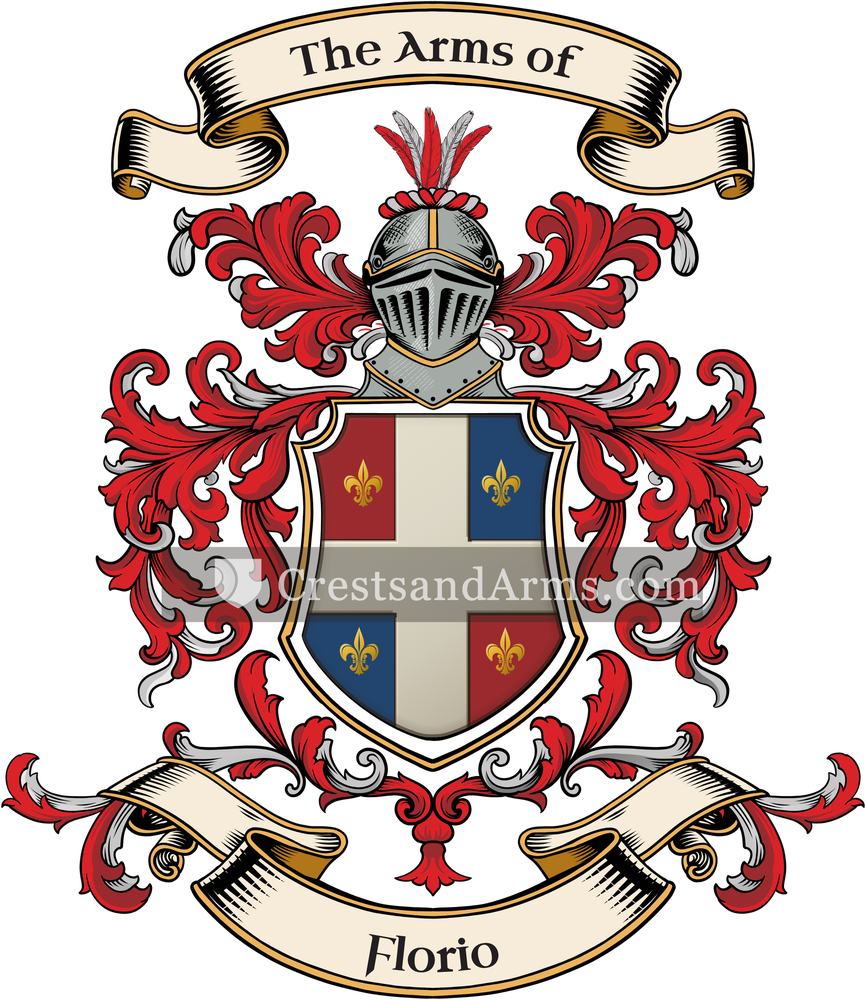 The Florio coat of arms, drawn from the recorded blazon