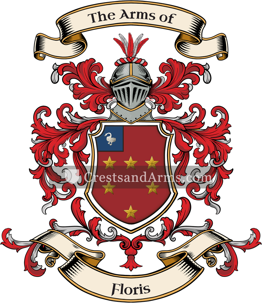 The Floris coat of arms, drawn from the recorded blazon