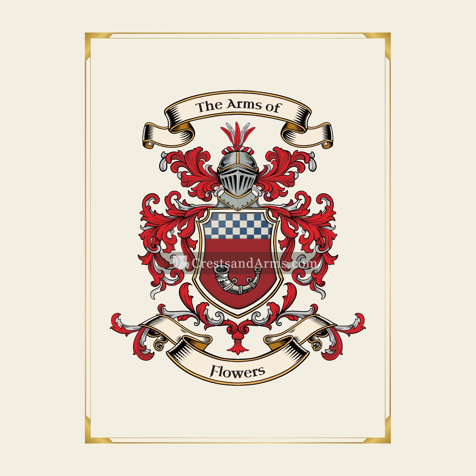 With gold border