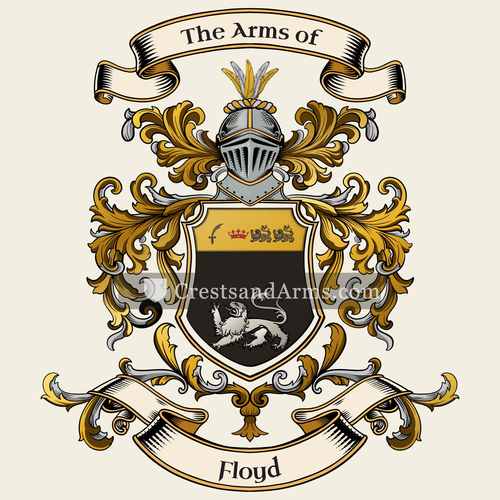 The Floyd coat of arms, drawn from the recorded blazon