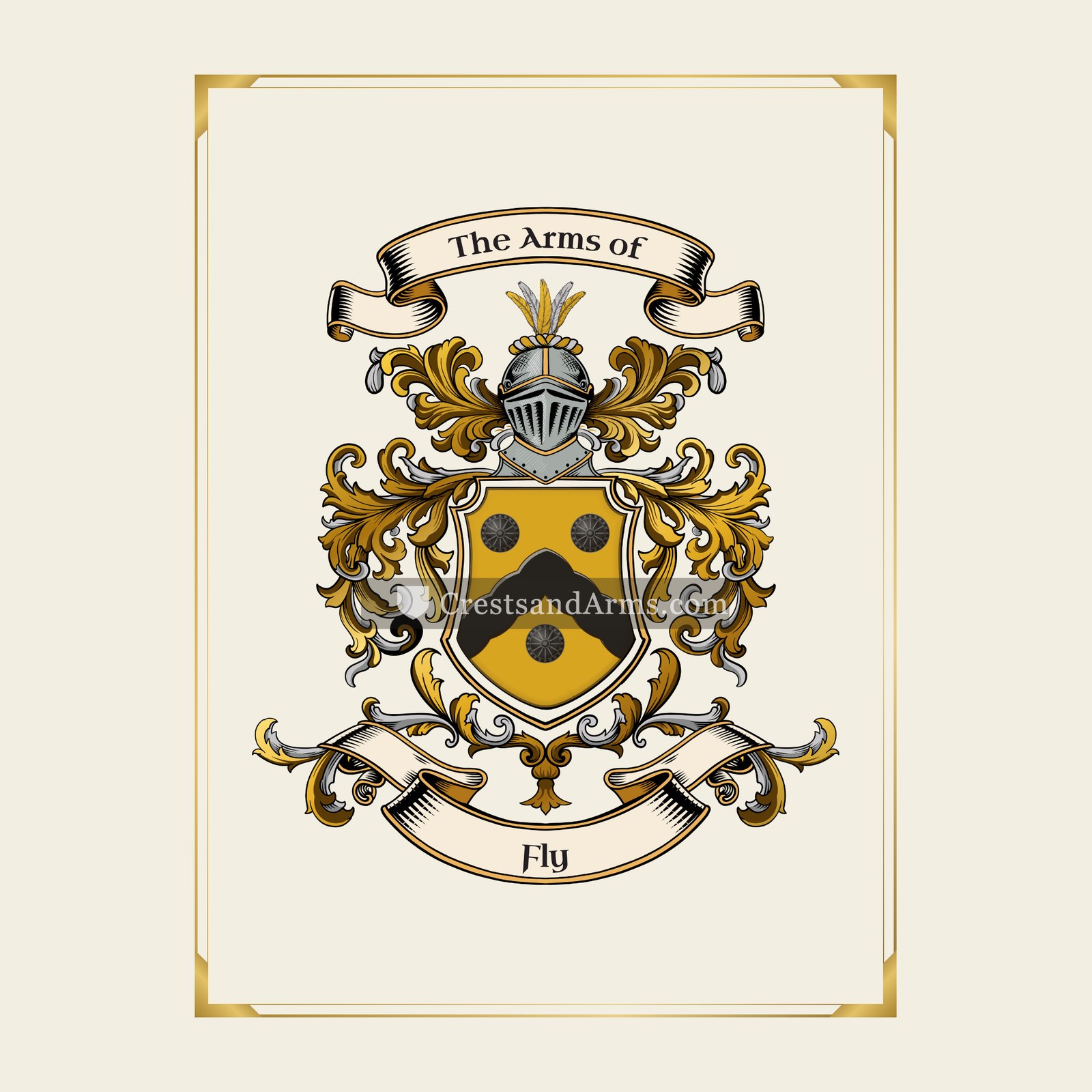 With gold border