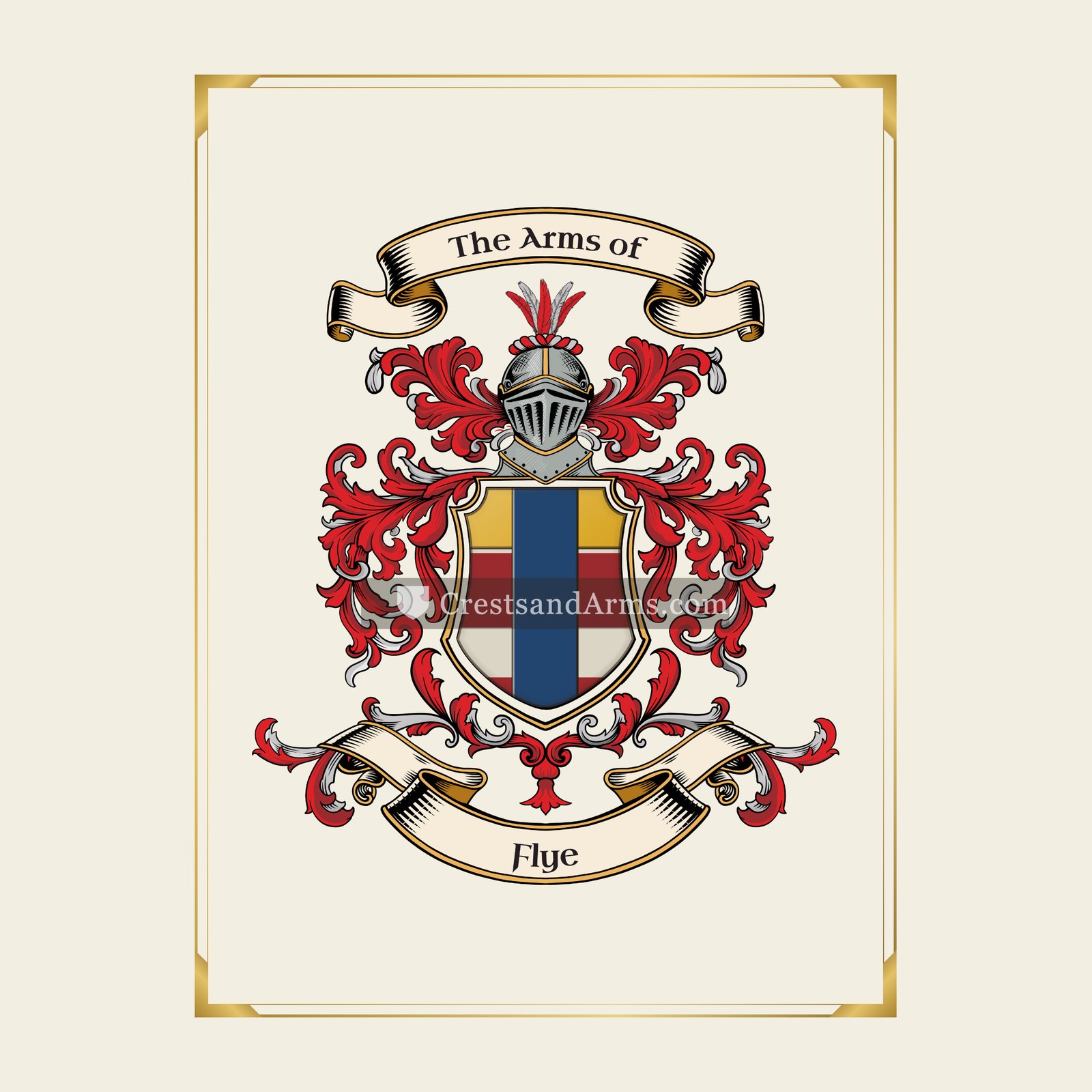 With gold border