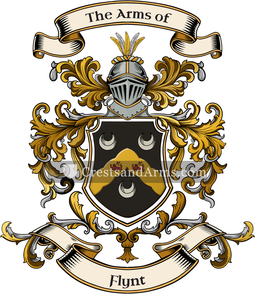 The Flynt coat of arms, drawn from the recorded blazon
