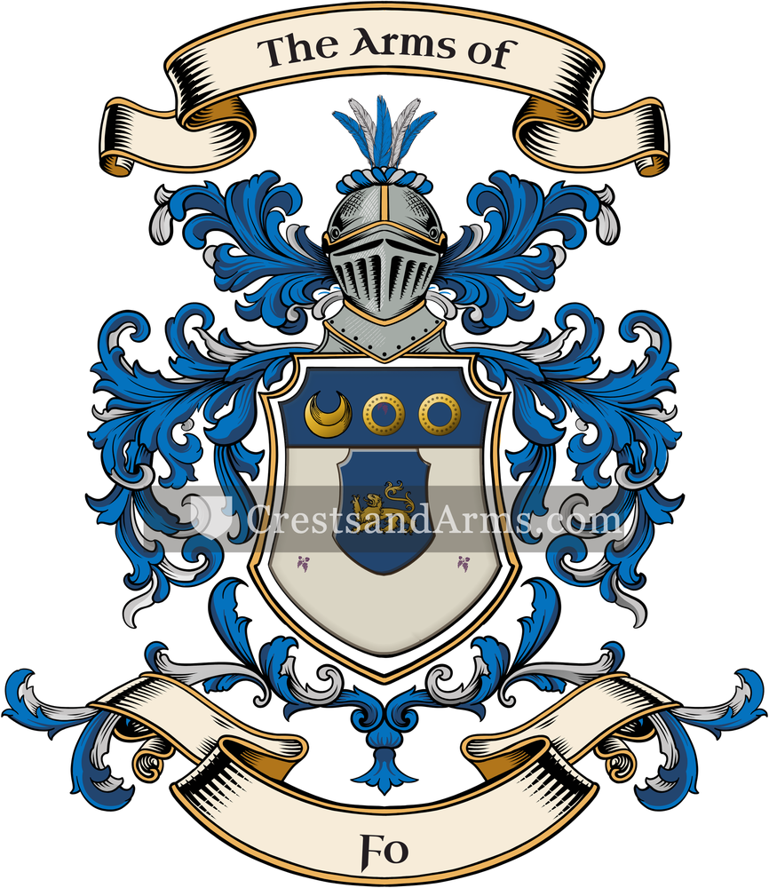 The Fo coat of arms, drawn from the recorded blazon