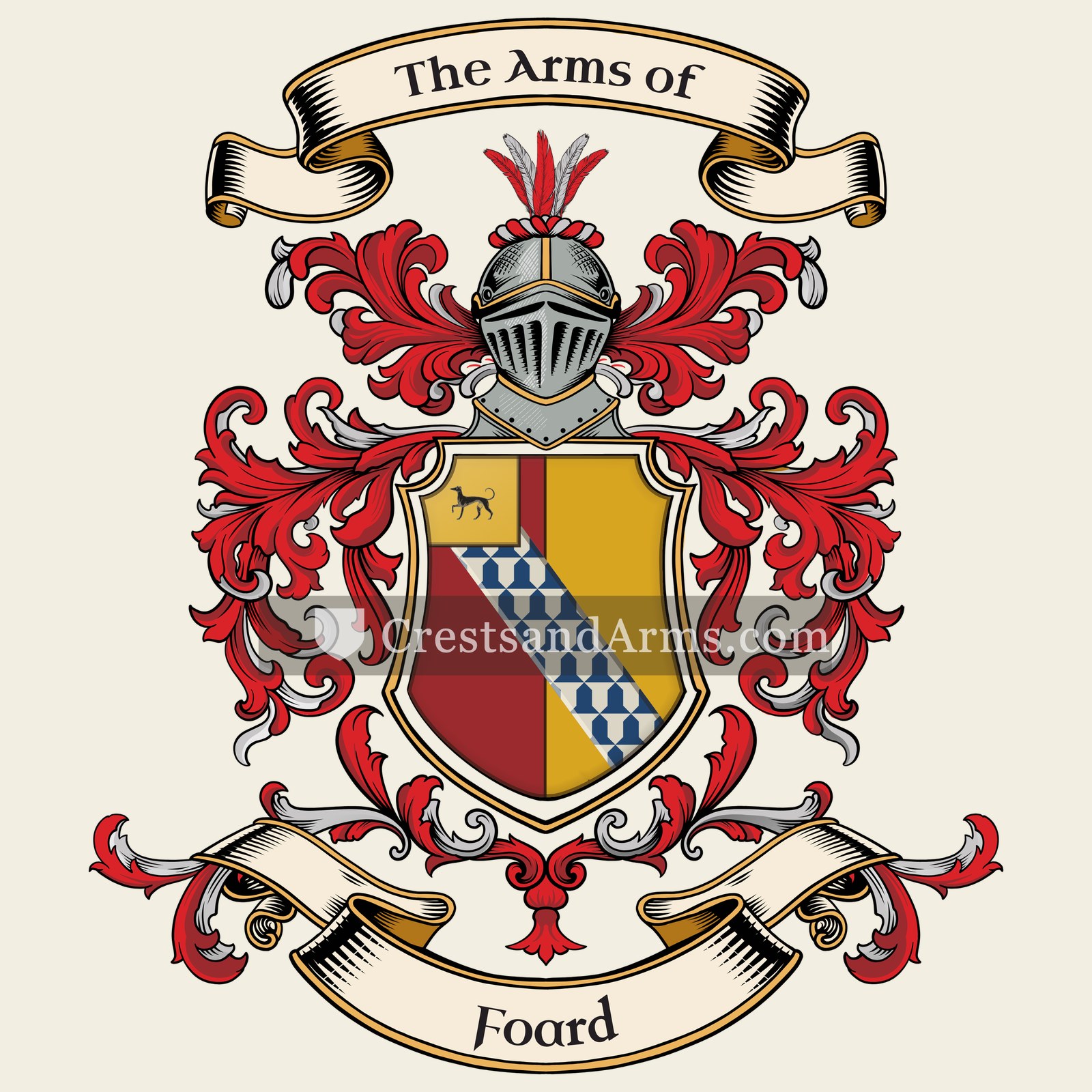 The Foard coat of arms, drawn from the recorded blazon