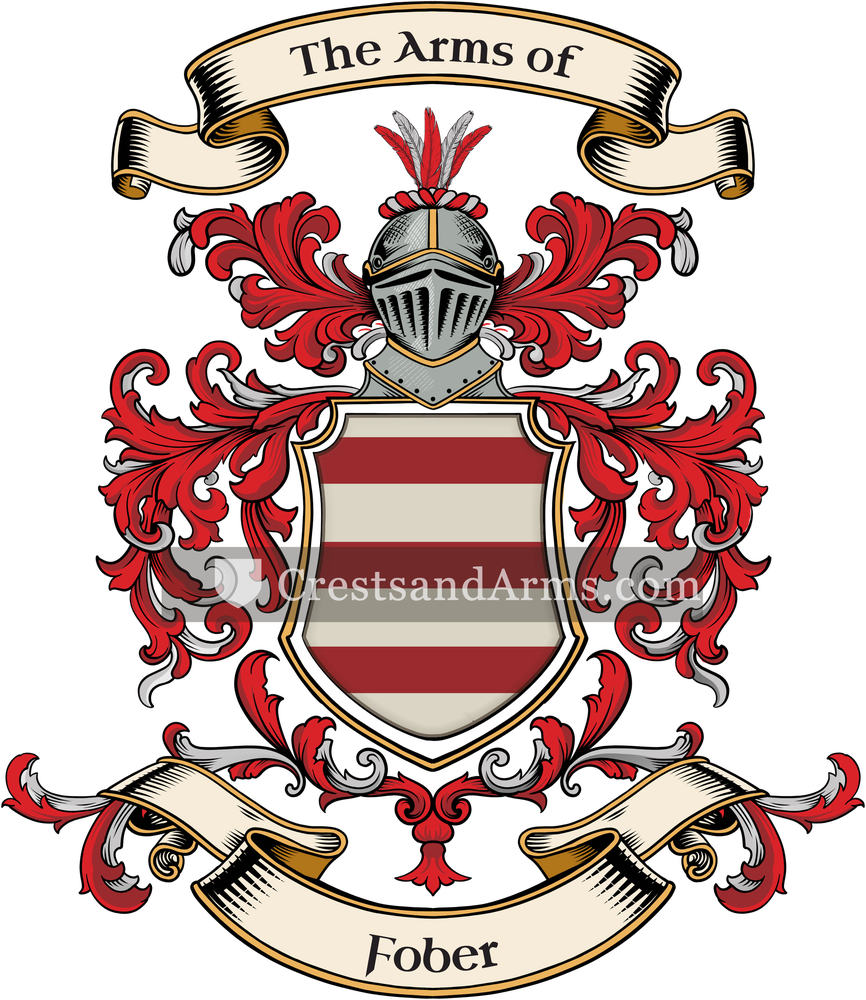 The Fober coat of arms, drawn from the recorded blazon