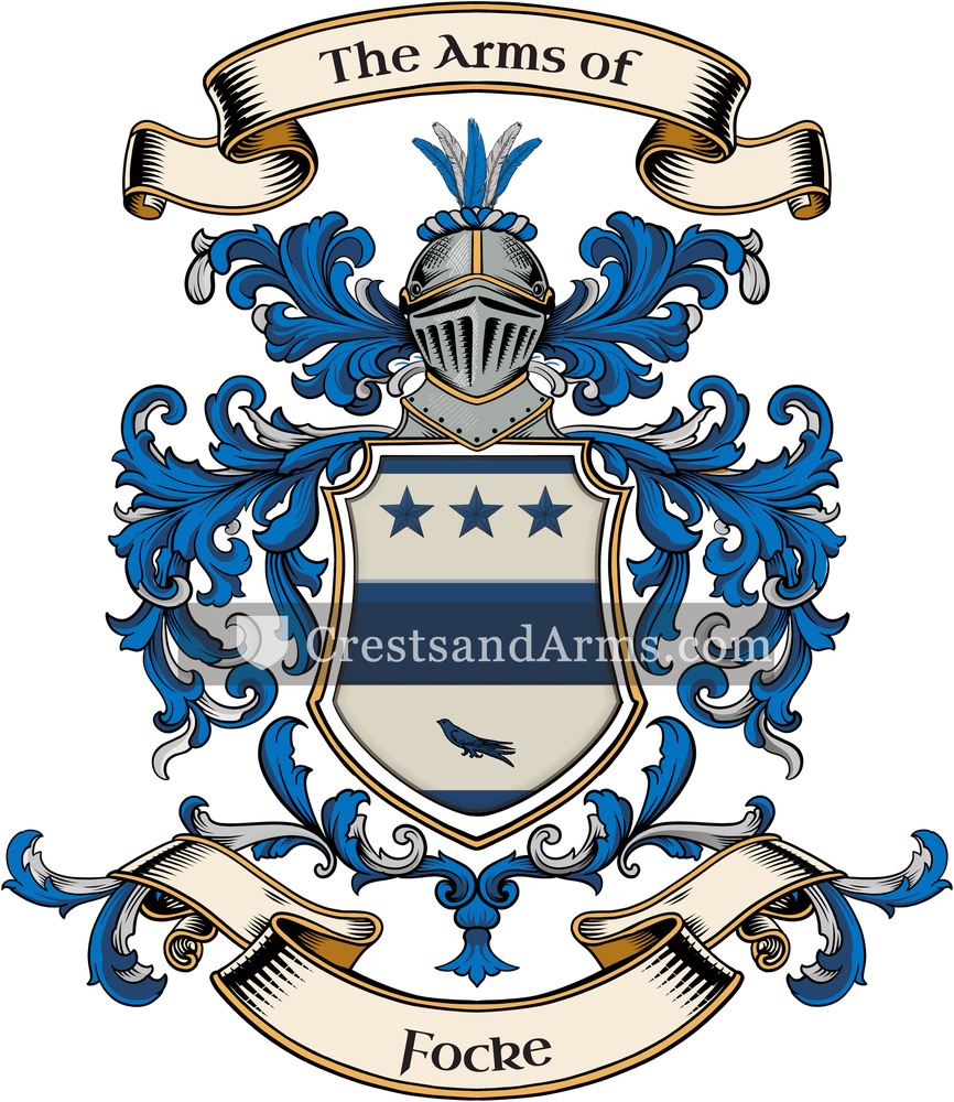 The Focke coat of arms, drawn from the recorded blazon
