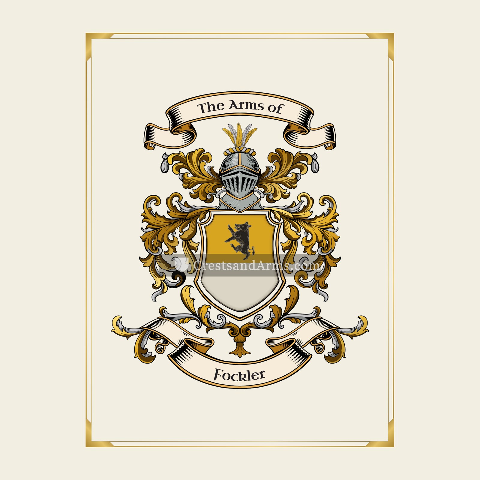 With gold border