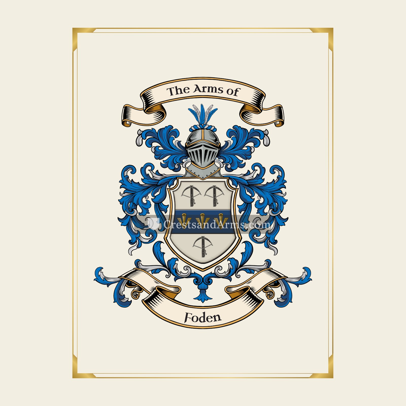 With gold border