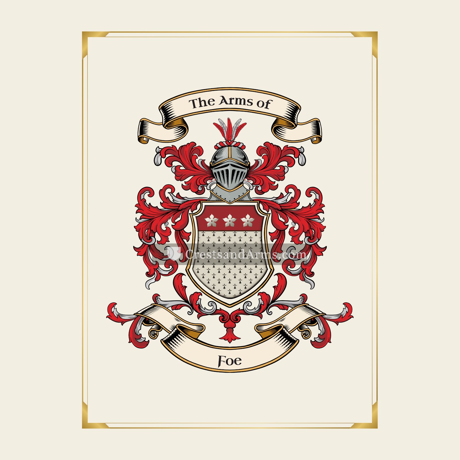 With gold border