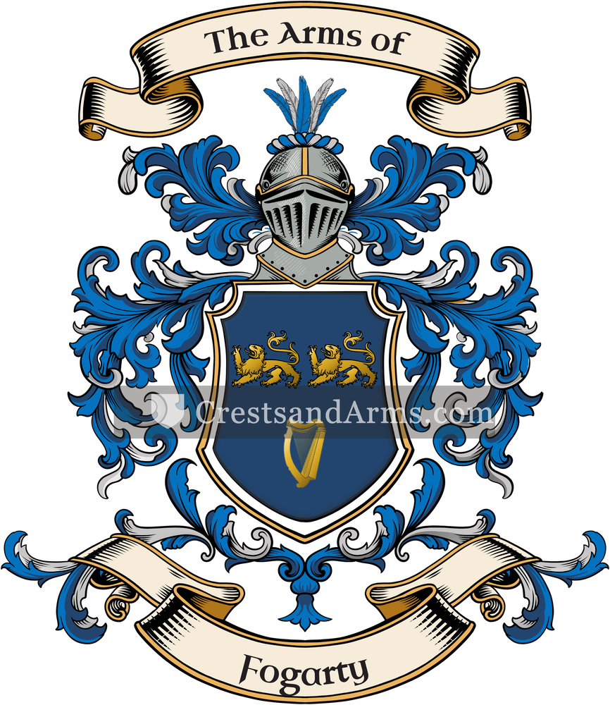 The Fogarty coat of arms, drawn from the recorded blazon