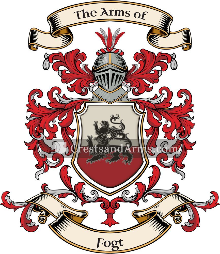 The Fogt coat of arms, drawn from the recorded blazon