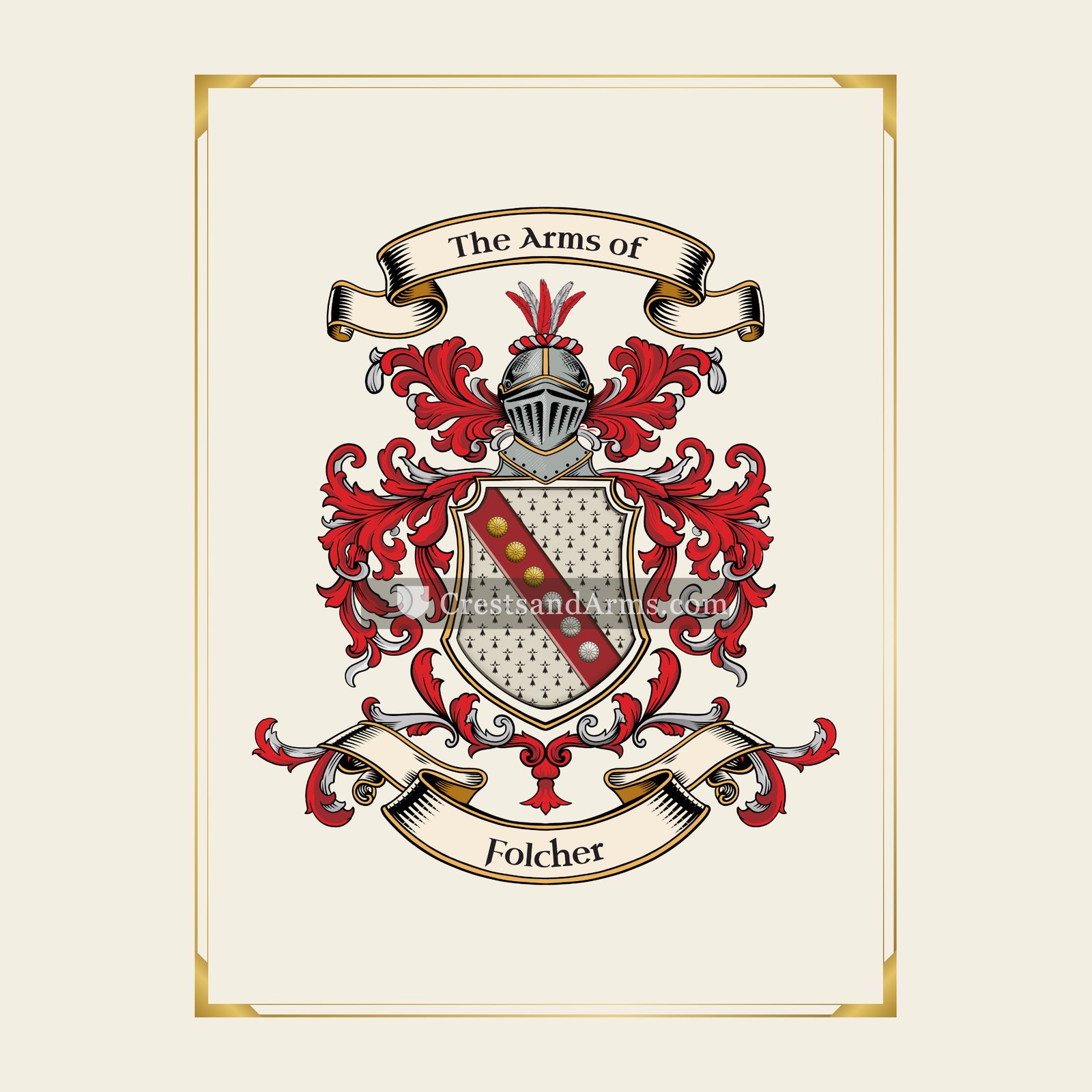 With gold border