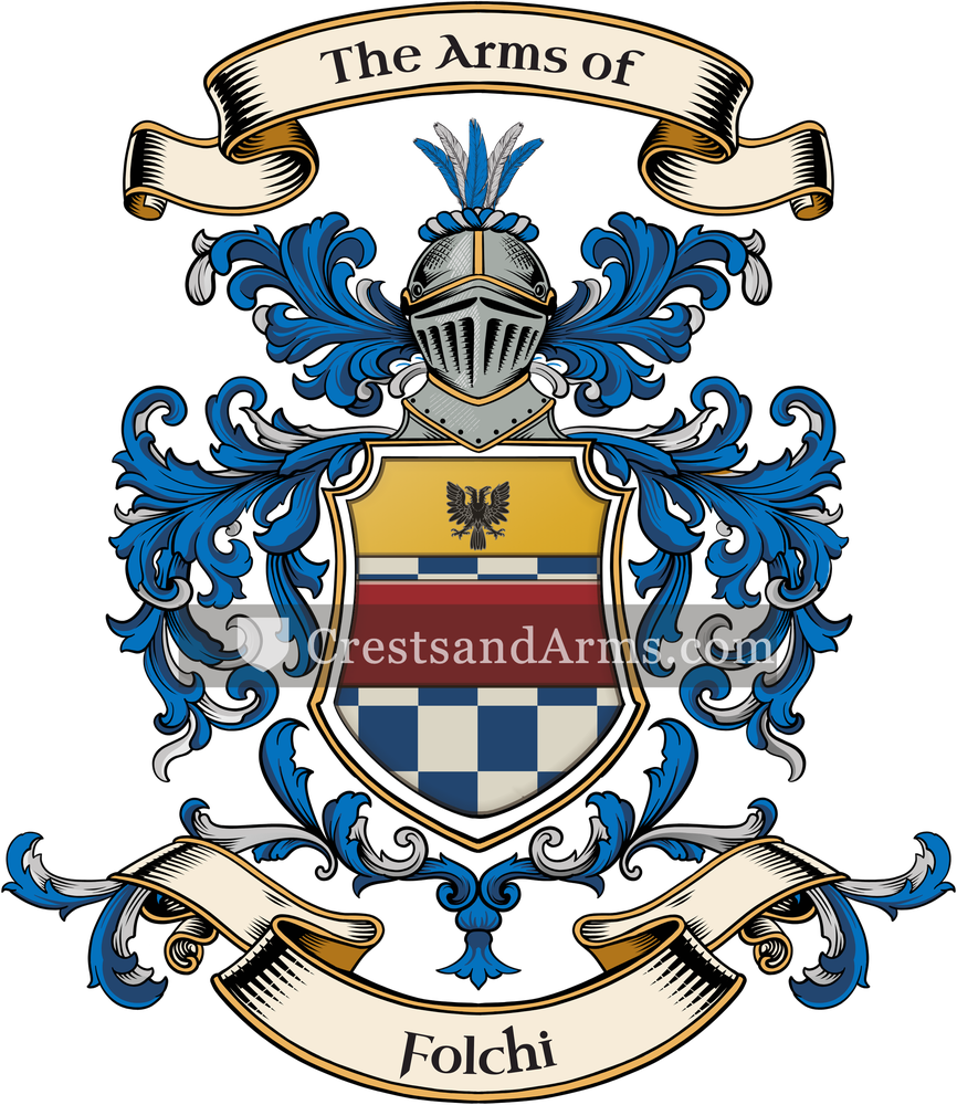 The Folchi coat of arms, drawn from the recorded blazon