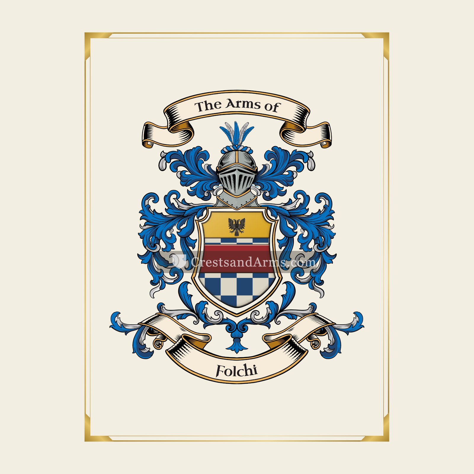With gold border
