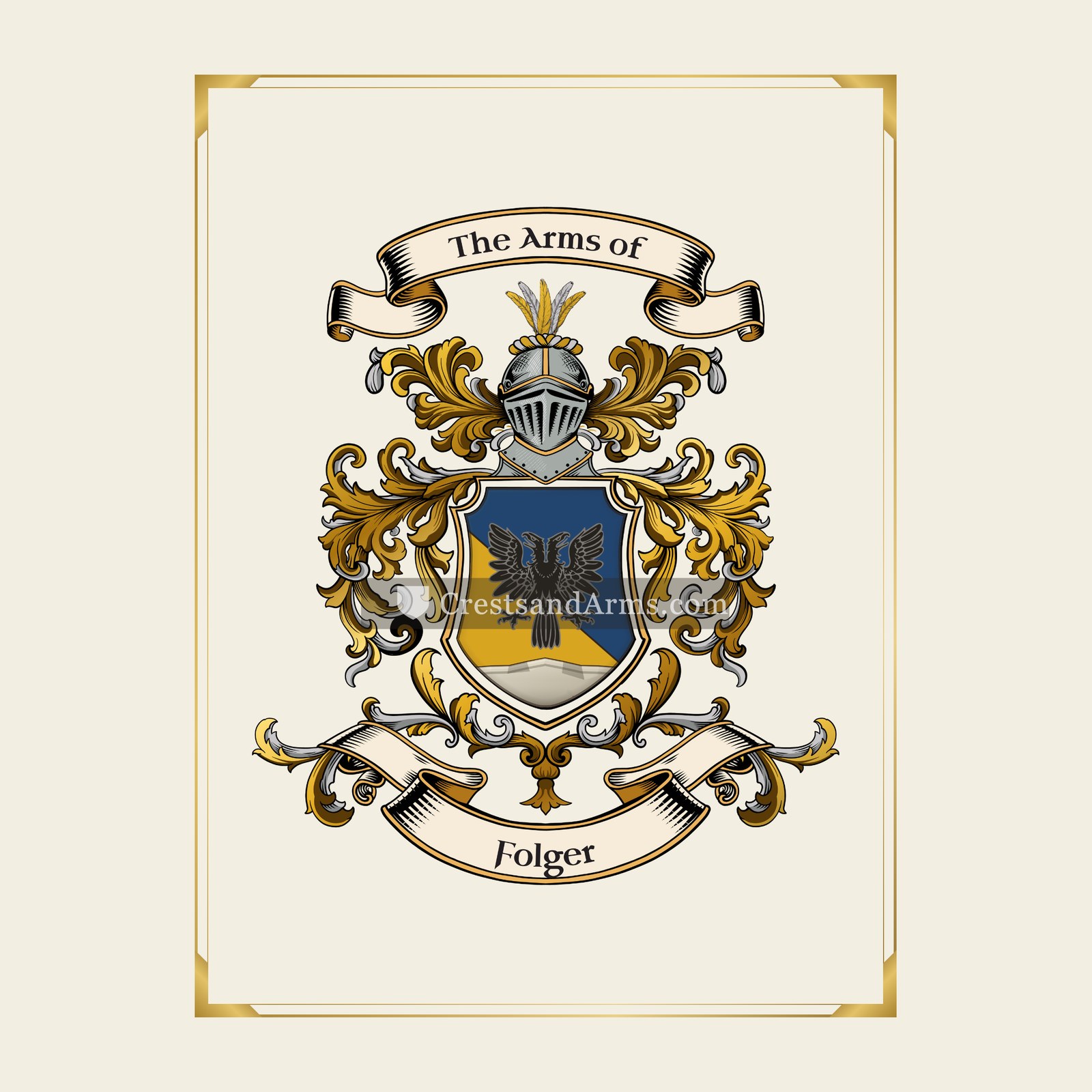 With gold border