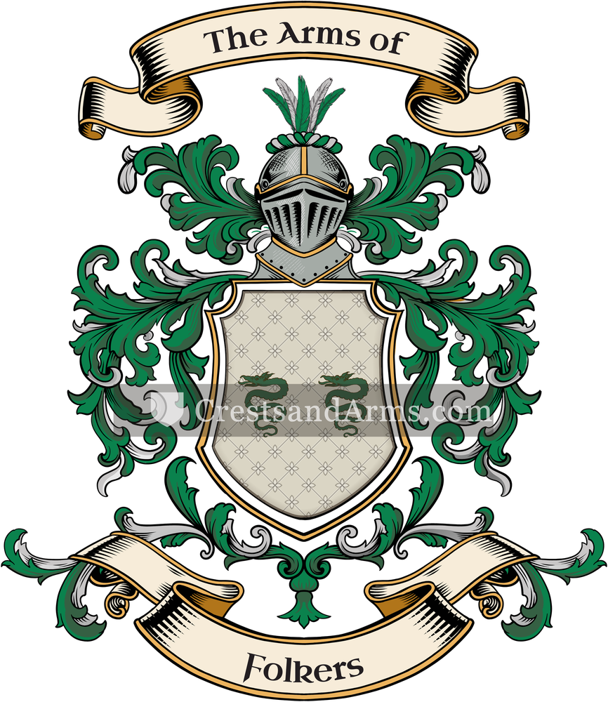 The Folkers coat of arms, drawn from the recorded blazon