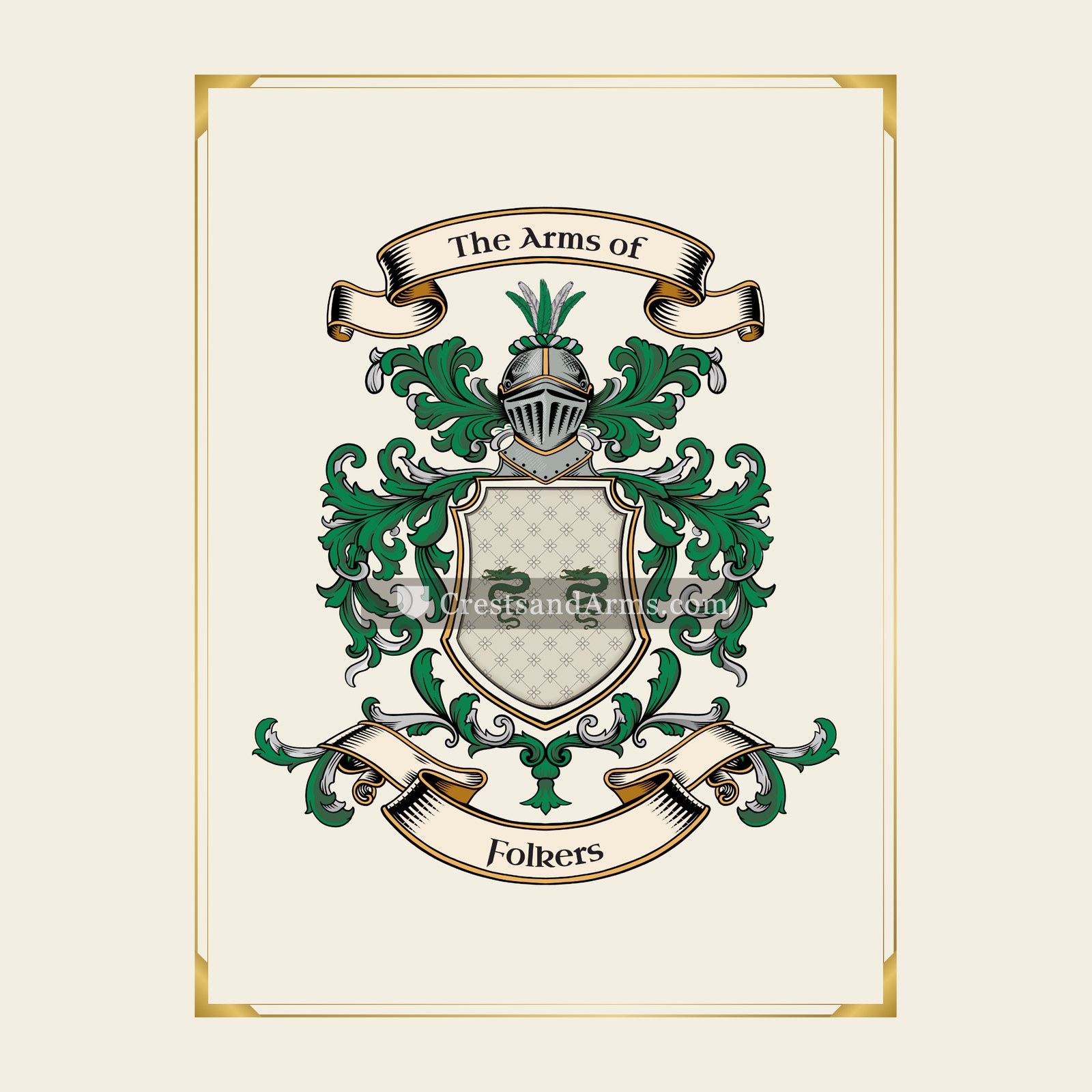 With gold border