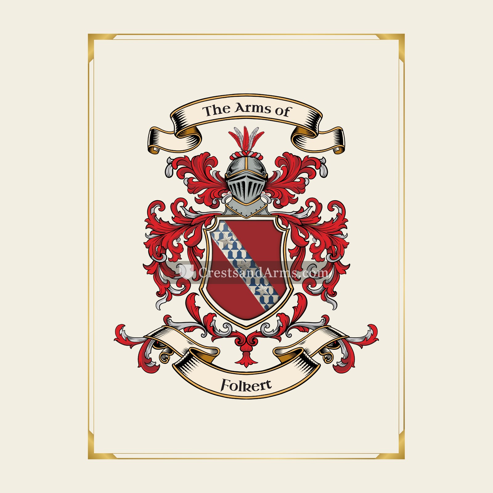 With gold border
