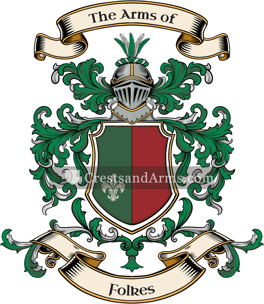 The Folkes coat of arms, drawn from the recorded blazon