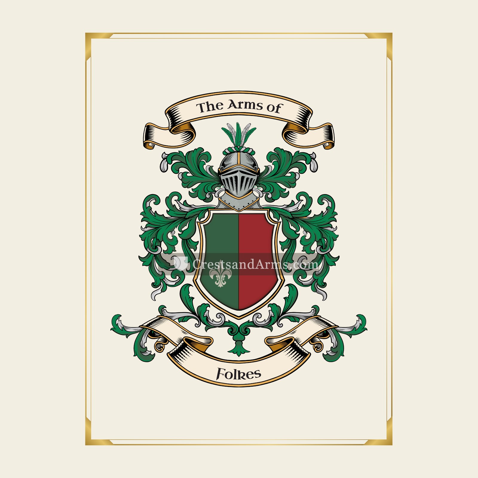 With gold border