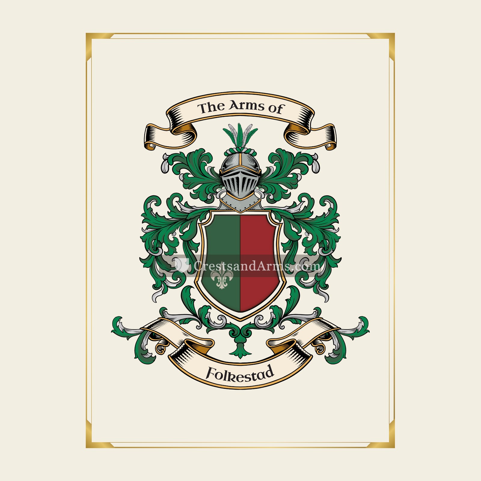 With gold border