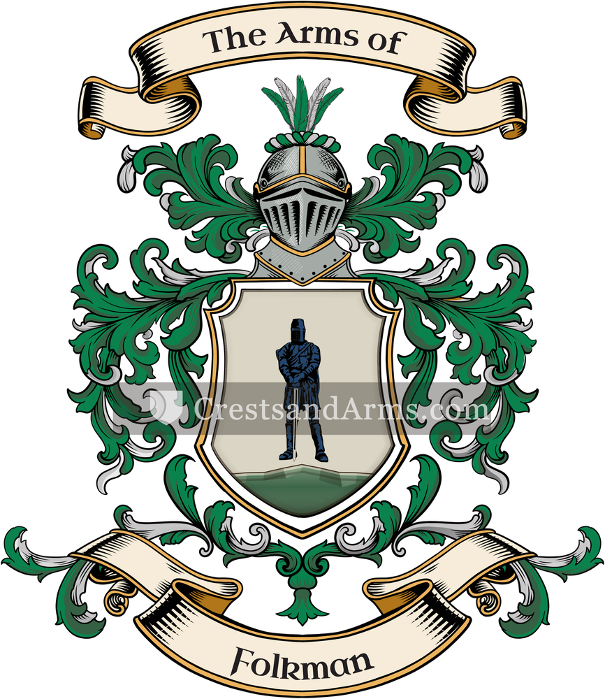 The Folkman coat of arms, drawn from the recorded blazon