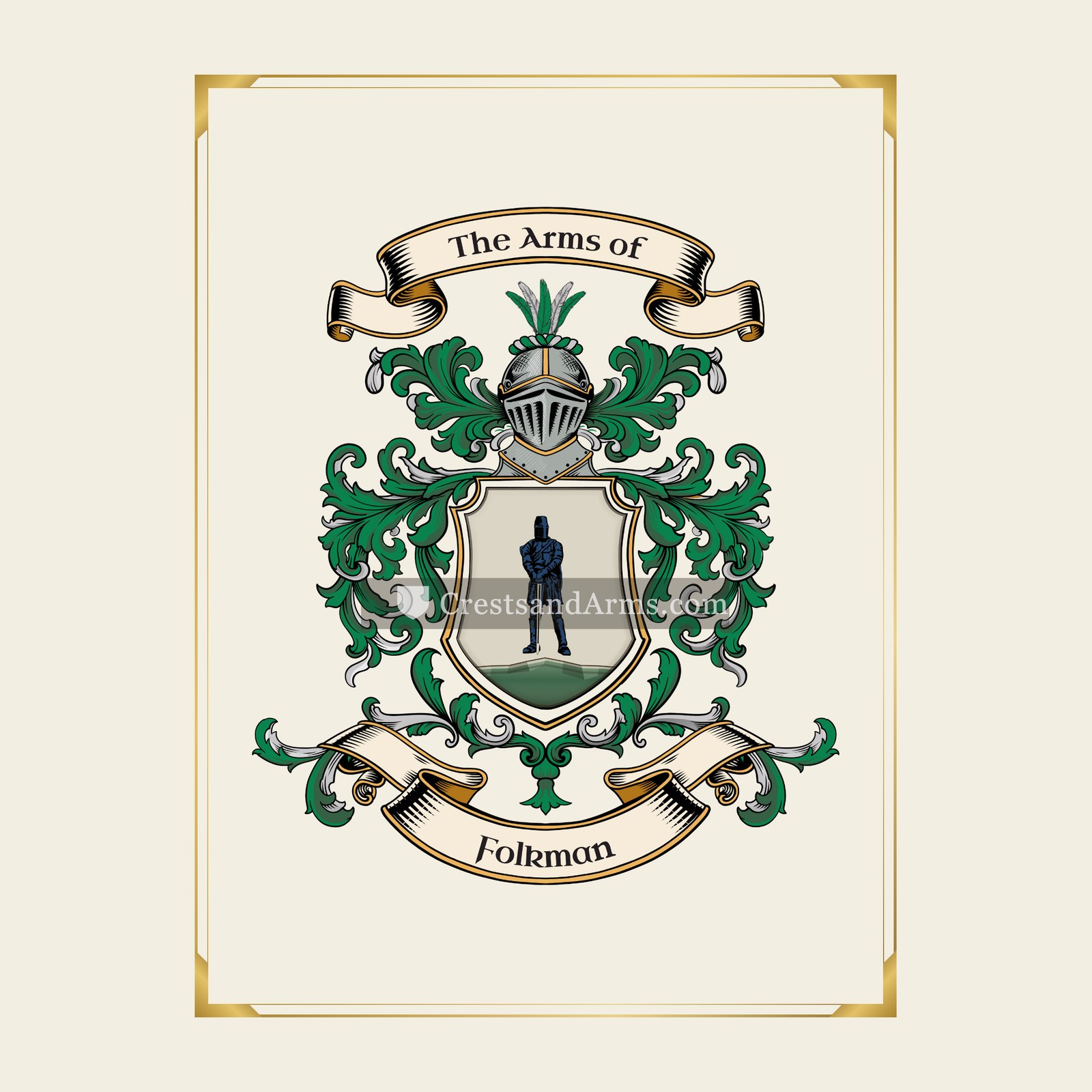 With gold border