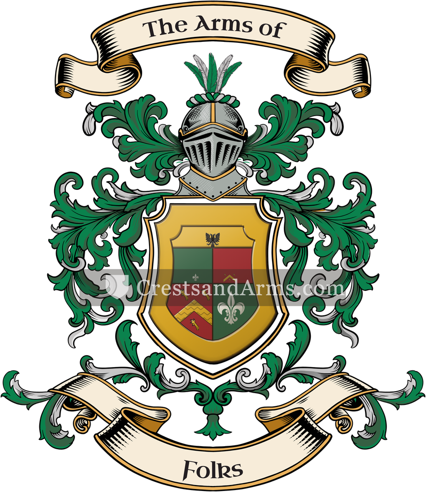 The Folks coat of arms, drawn from the recorded blazon