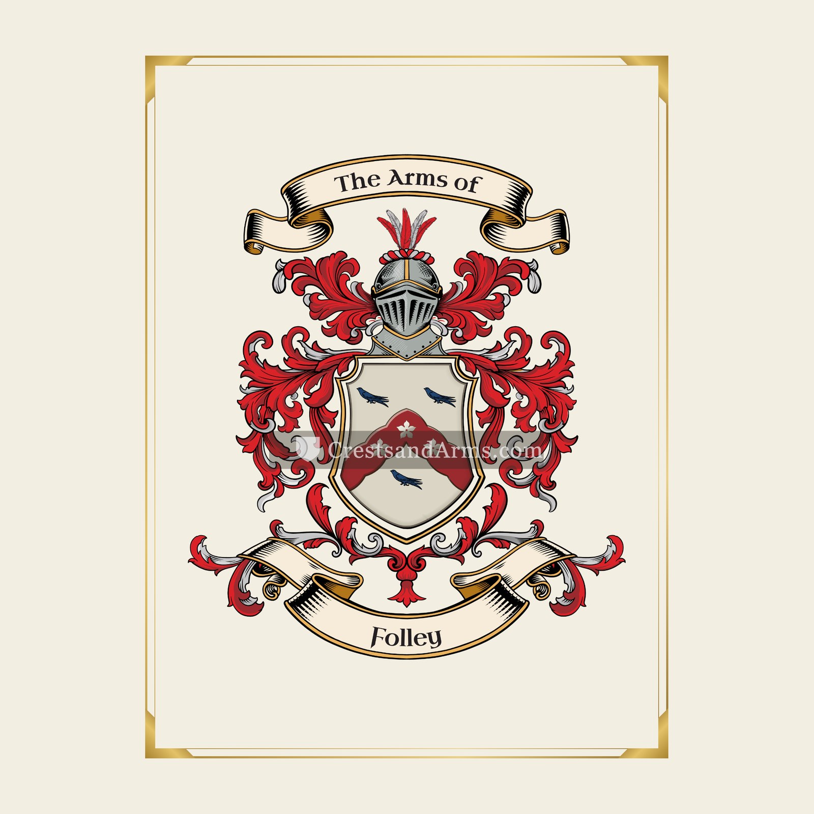 With gold border