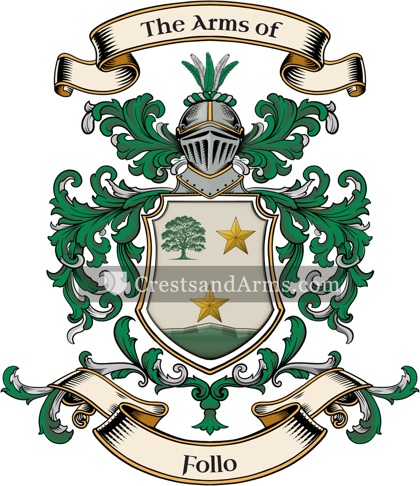 The Follo coat of arms, drawn from the recorded blazon
