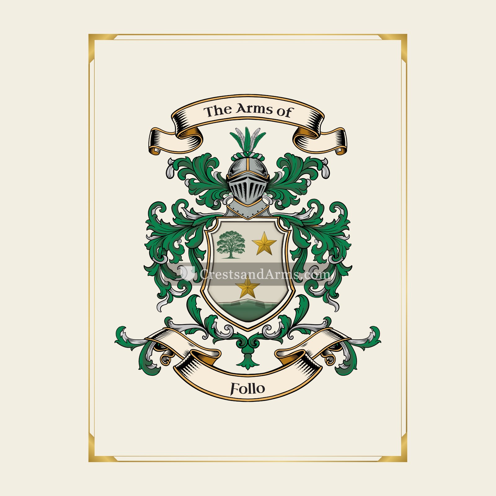 With gold border