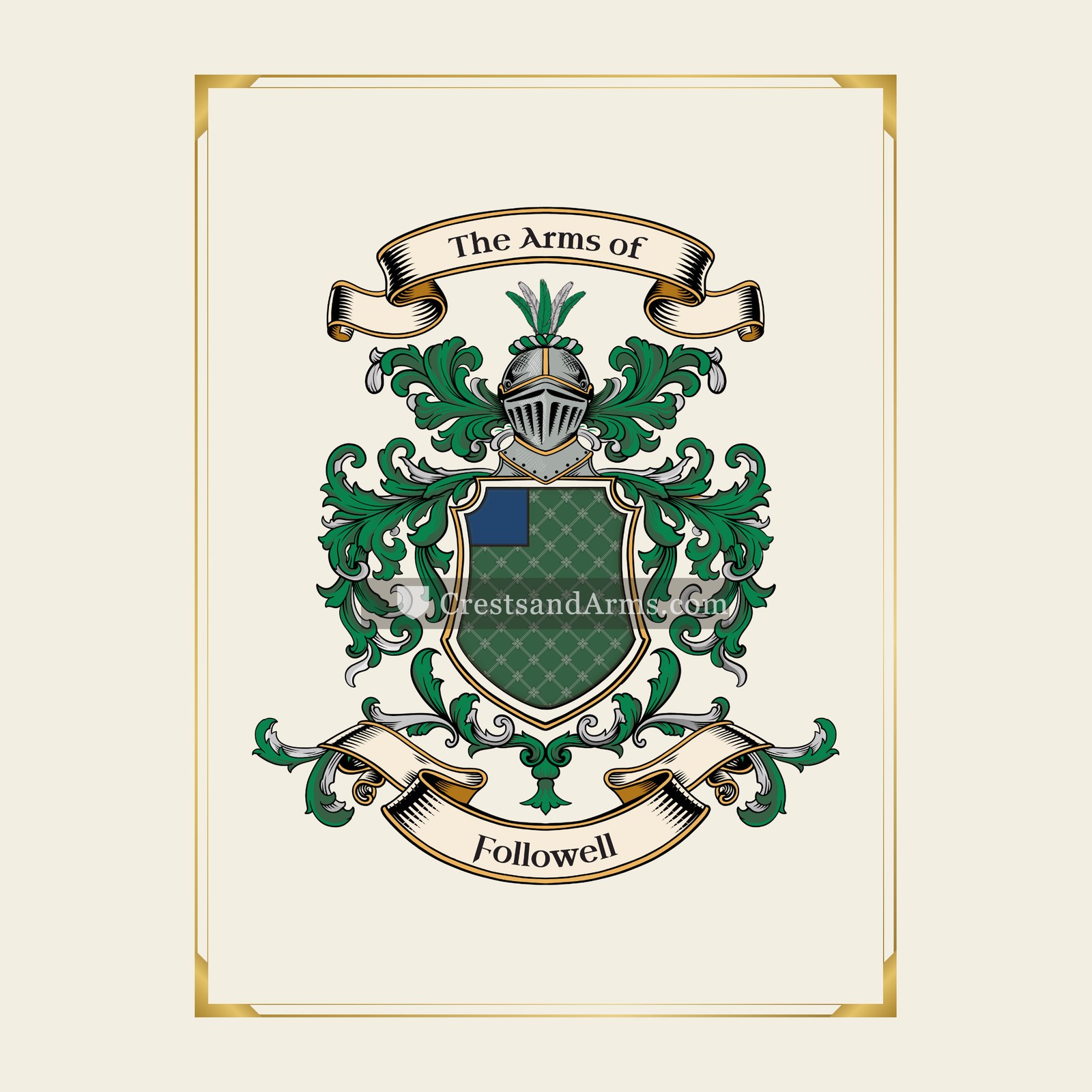 With gold border