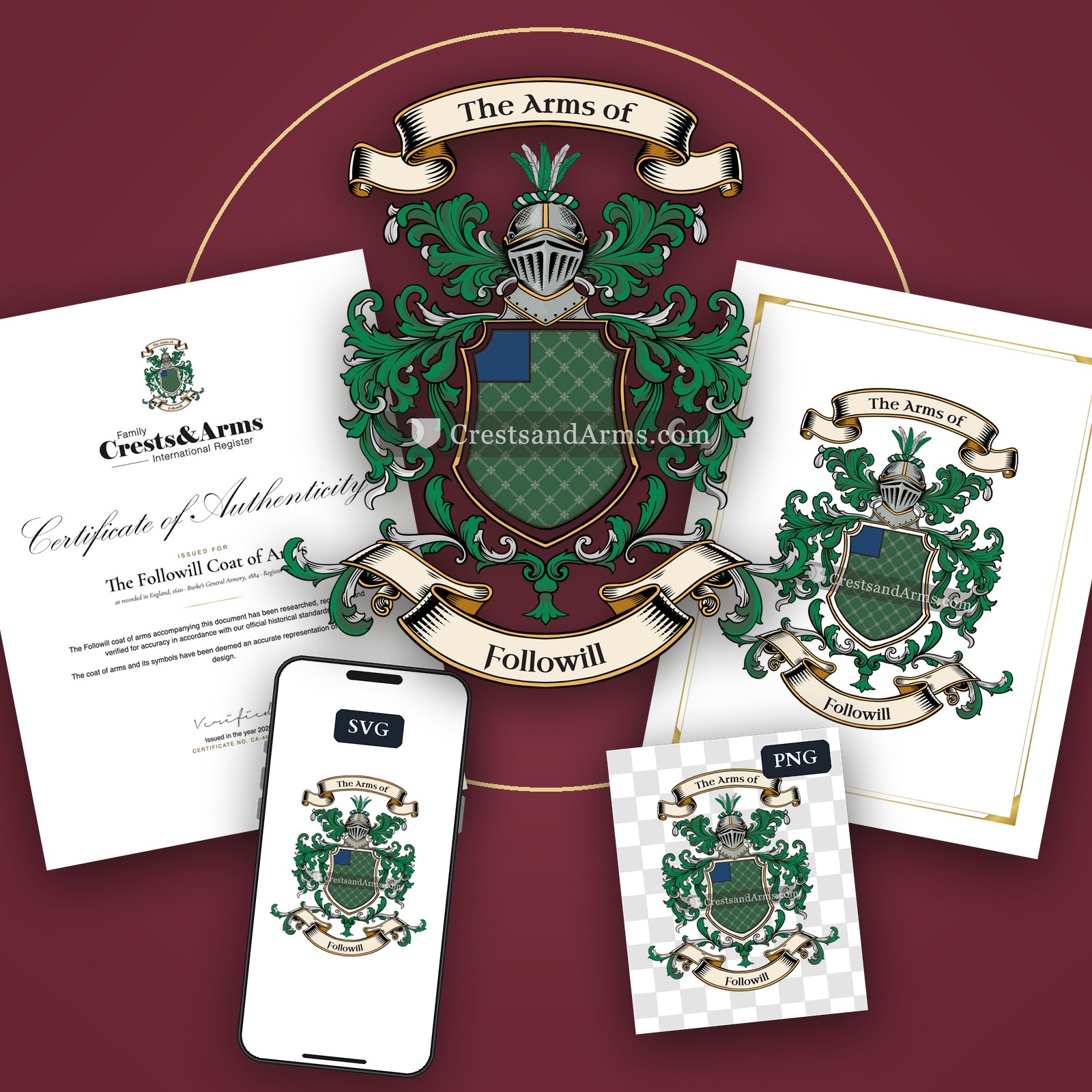 The Followill arms on the coat of arms — digital pack