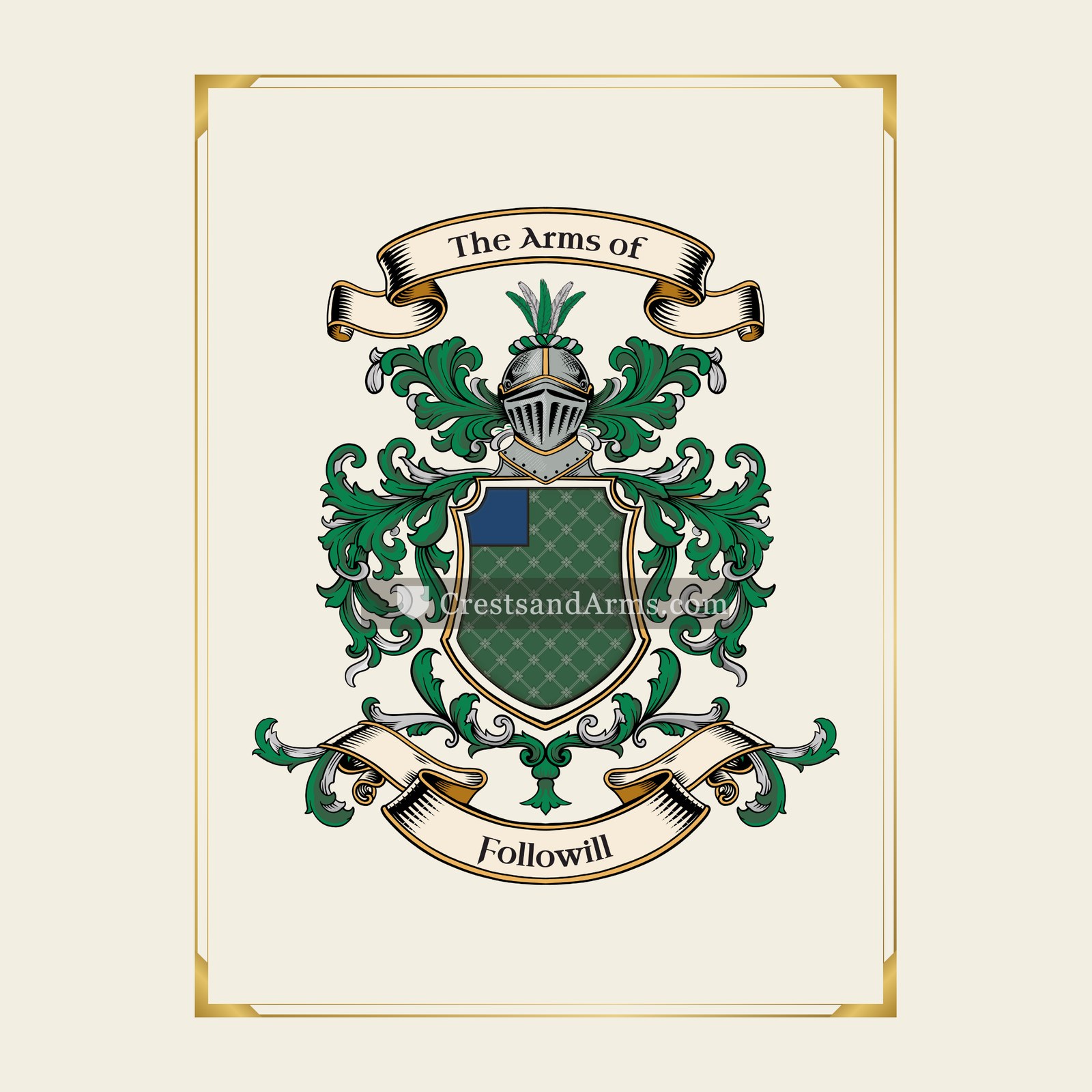 With gold border