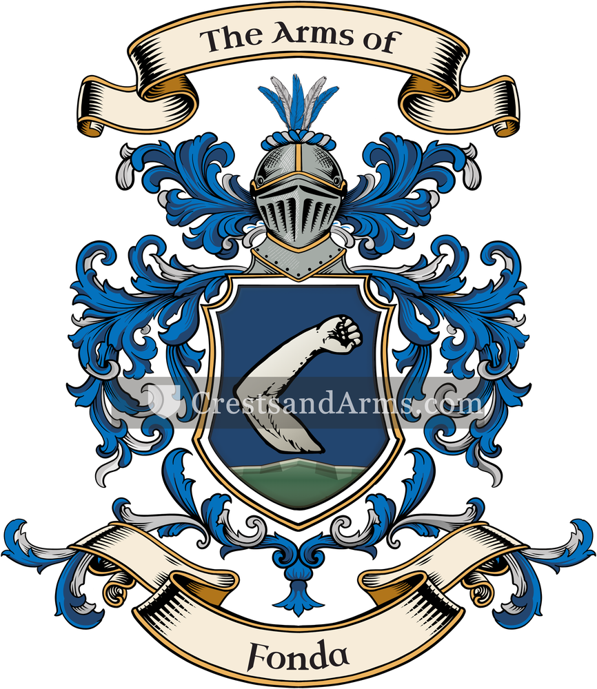 The Fonda coat of arms, drawn from the recorded blazon