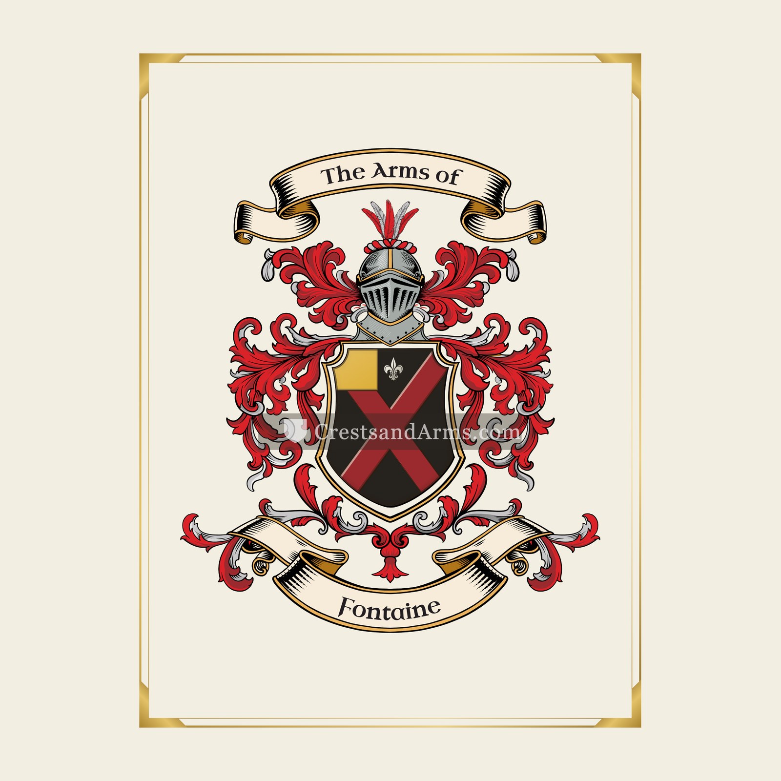 With gold border