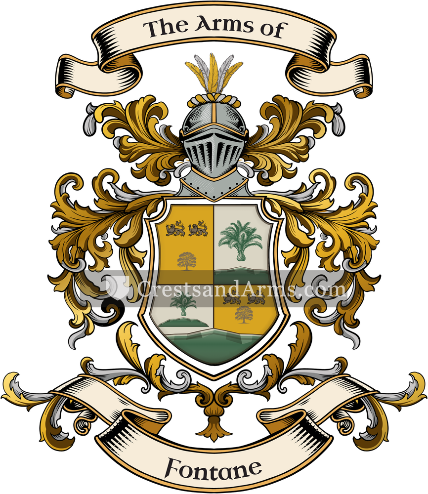 The Fontane coat of arms, drawn from the recorded blazon