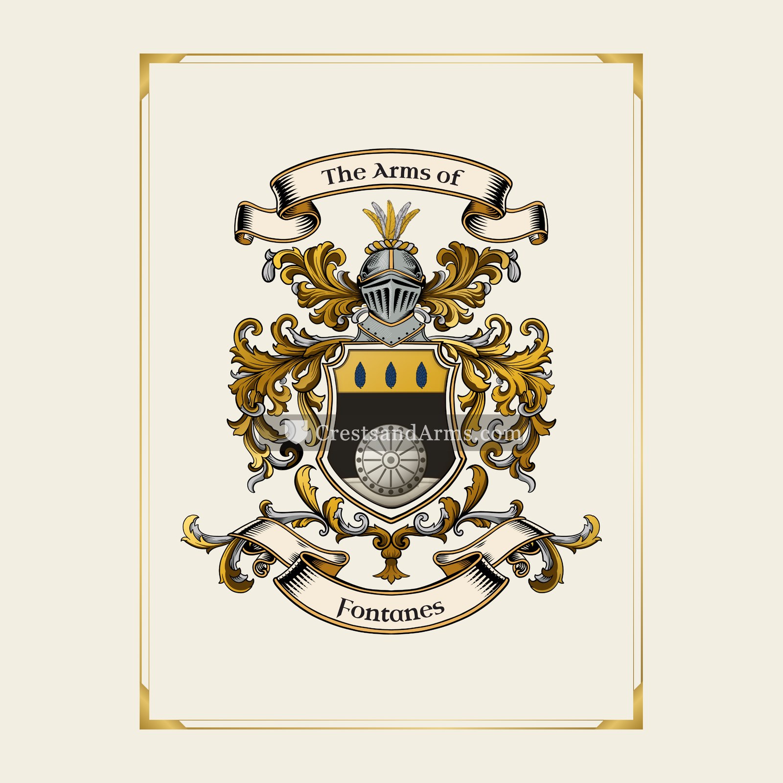 With gold border