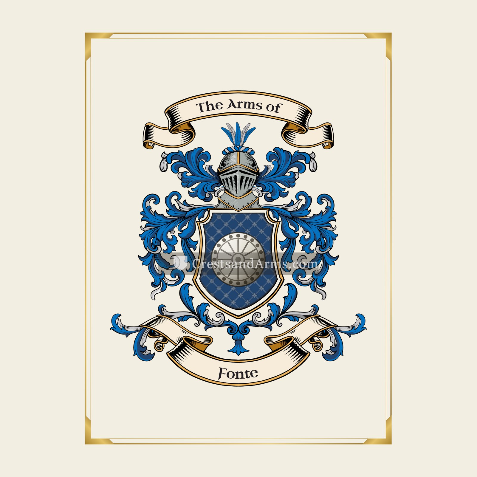 With gold border