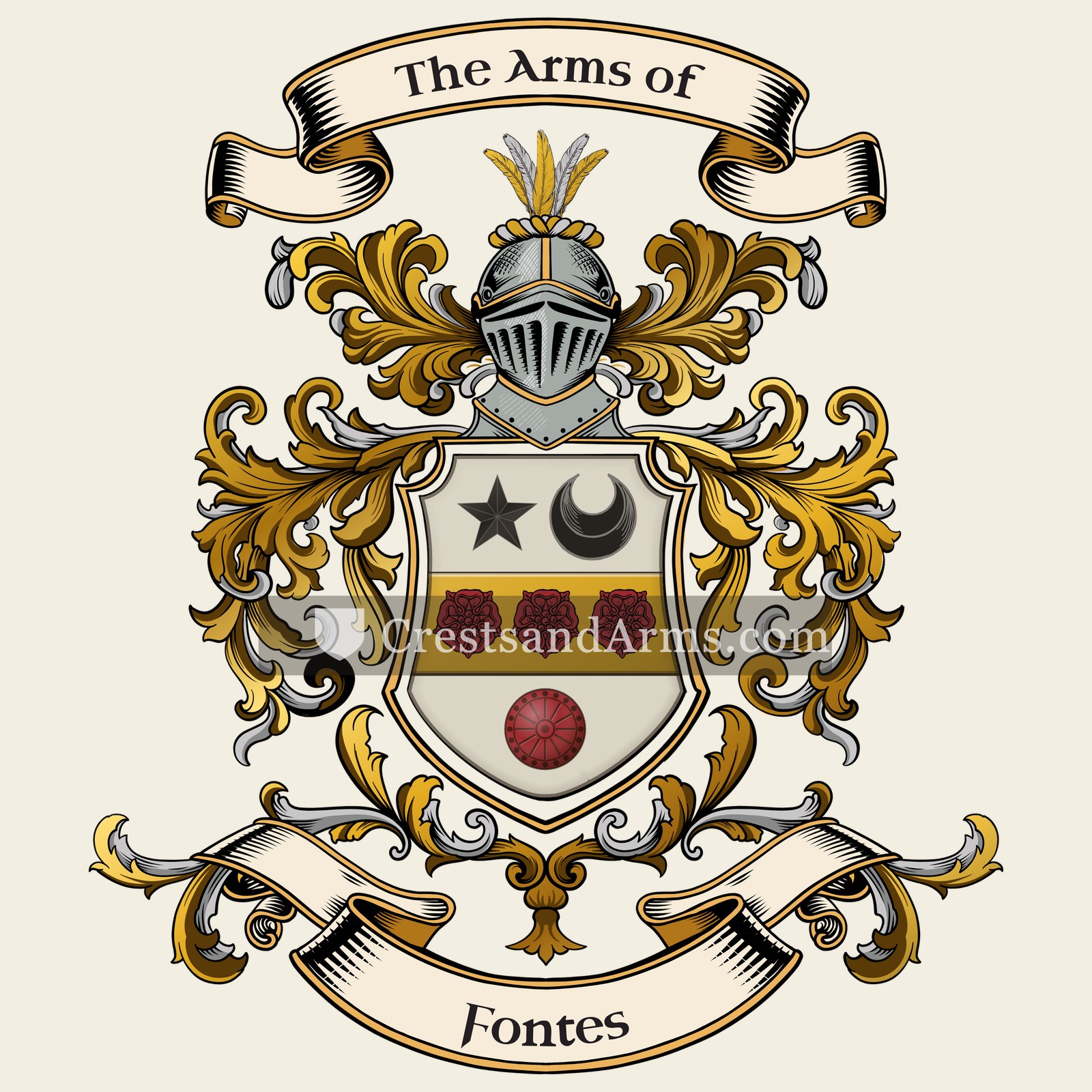 The Fontes coat of arms, drawn from the recorded blazon
