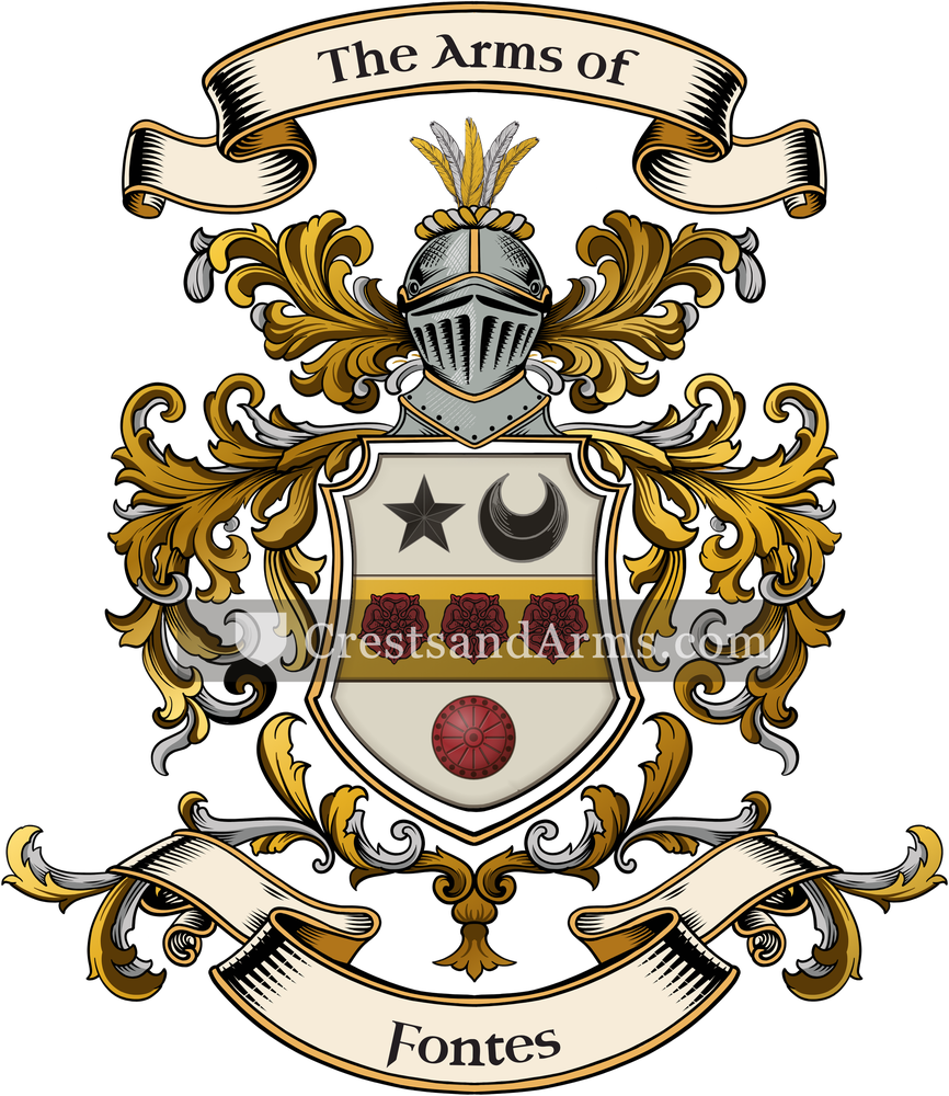 The Fontes coat of arms, drawn from the recorded blazon