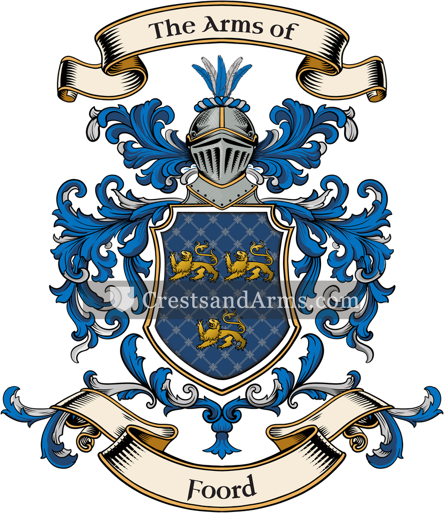 The Foord coat of arms, drawn from the recorded blazon