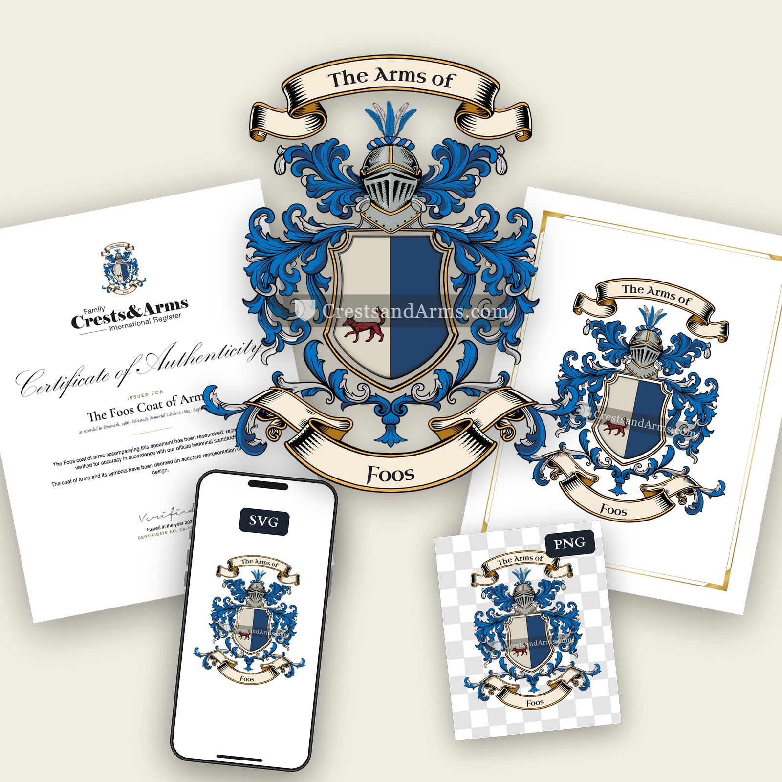 The Foos arms on the coat of arms — digital pack
