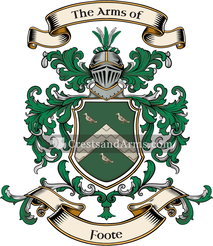 The Foote coat of arms, drawn from the recorded blazon